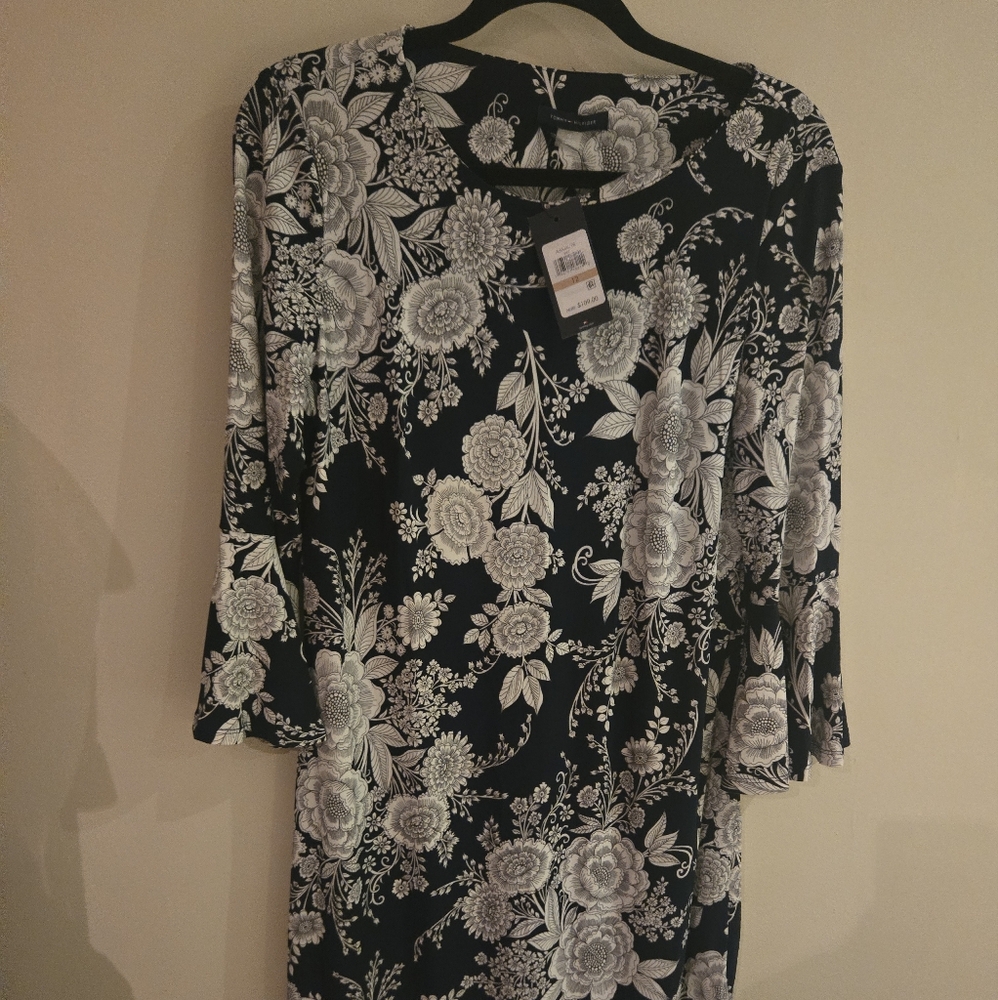 Tommy Hilfiger Navy and White Floral Dress